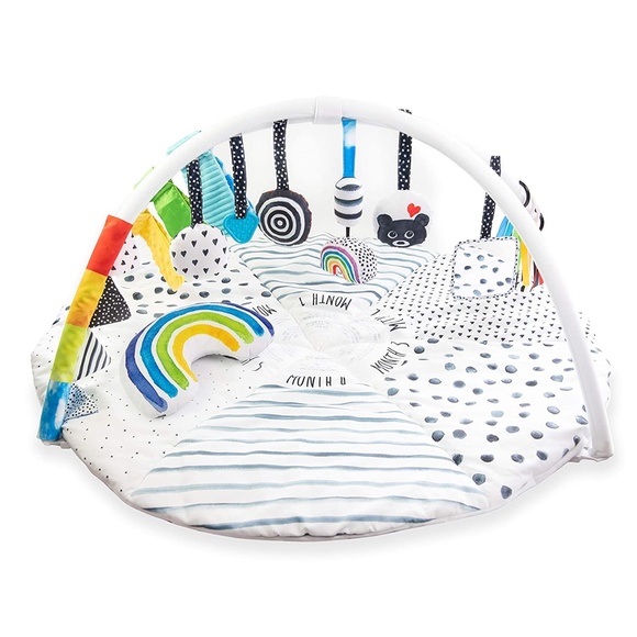 Sassy Stages STEM Developmental Play Gym, Sensory Tummy Time Activity Play Mat